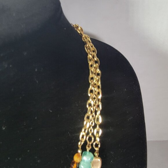 Ashley Cooper Multicolor Beaded Layered Necklace With Gold-Tone Chains - Picture 3 of 4